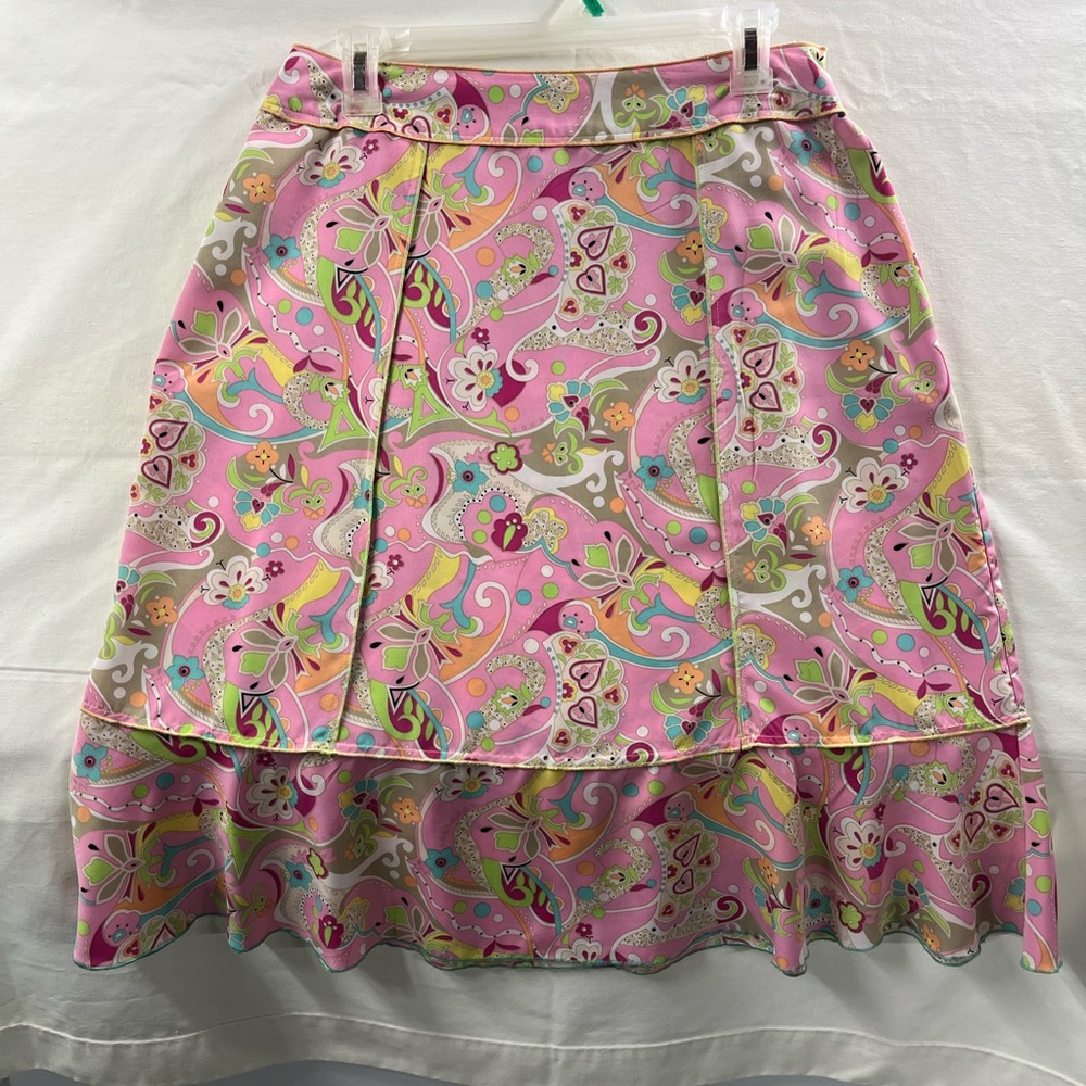Sag Harbor Pink Paisley A-Line Skirt